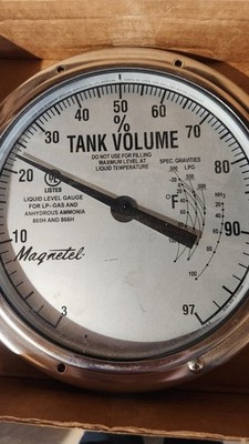 Rochester/ Magnetel liquid level Propane gauge indicator face 8'' - Free Shipping
