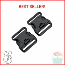 Replacement Buckle System for 2-1/4in Duty Belt, Triple Lock, 2-Pack, Black