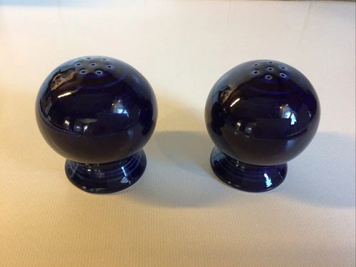 Fiestaware Cobalt Blue Salt and Pepper Shakers - Art Deco Style