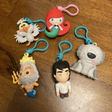 Disney Little Mermaid Figural Bag Clip Lot 5 Ariel, Max, Eric, Triton, Scuttle
