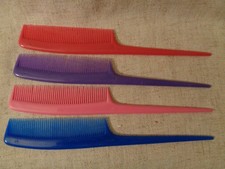 Combs parting tail USA hair style vtg set of 4