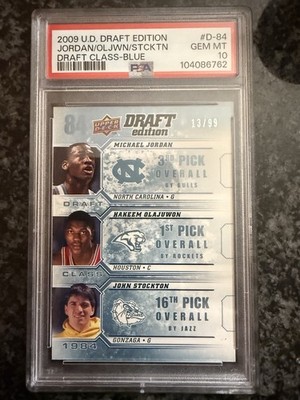 Michael Jordan Olajuwon Stockton 2009-10 Upper Deck Draft Edition #/99 PSA 10