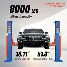 8000lbs Auto Lift 2 Post Car Lift 220V Movable Auto Lift for Garage,Repair Store