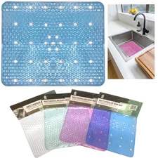 Kitchen Sink Mat Cushion Protector NonSlip Draining with Bubble Design Asso