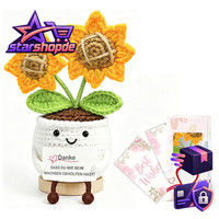 Geschenk GehäKelte Sonnenblume Pocket Hug GlüCksbringer FüR Lehrerin Erzieherin