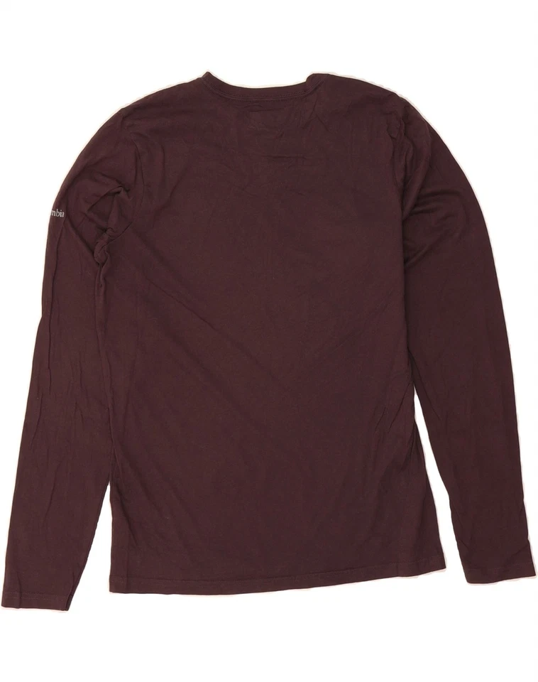 COLUMBIA Mens Graphic Top Long Sleeve Small Burgundy Cotton CY68 - Image 2 of 3