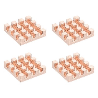 4 Pcs Copper Heatsink 12x12x3mm, Heat Sink Cooler Radiator for Raspberry Pi