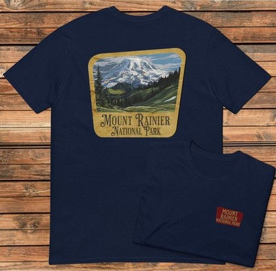 Mount Rainier Park Sign Unisex Tee Embroidered