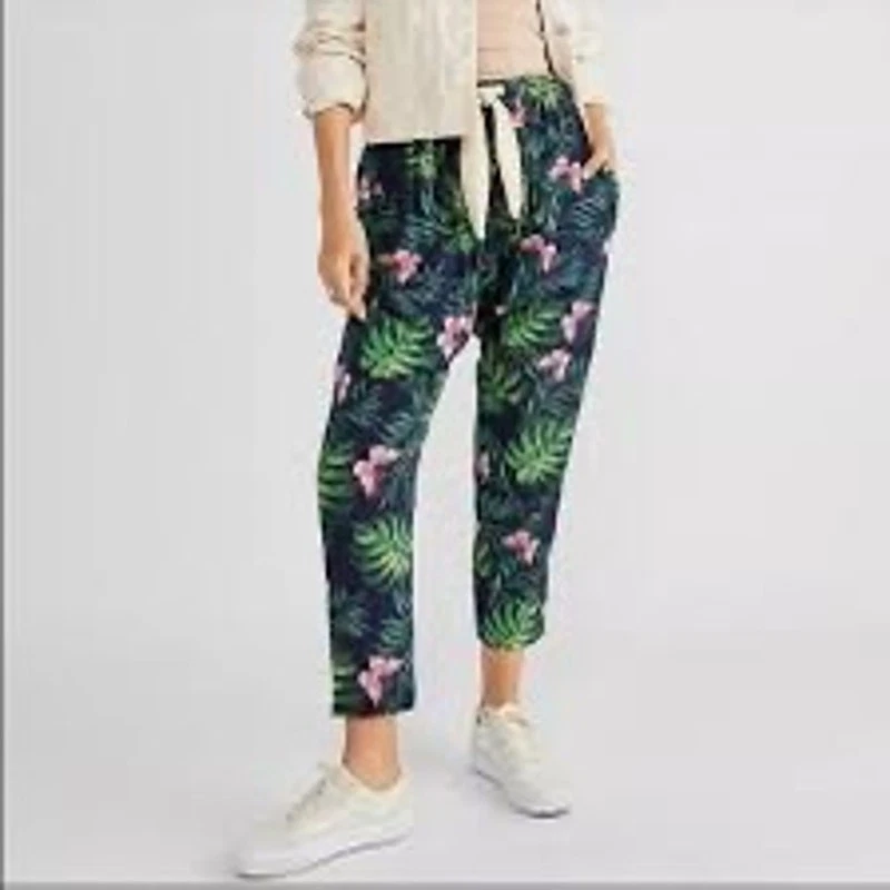 Free People x Sandrine Rose Tropical Print Joggers NWT Size Large