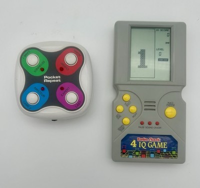 Vintage Radio Shack Handheld Electronic Games-4 IQ and Pocket Repeat-Tested
