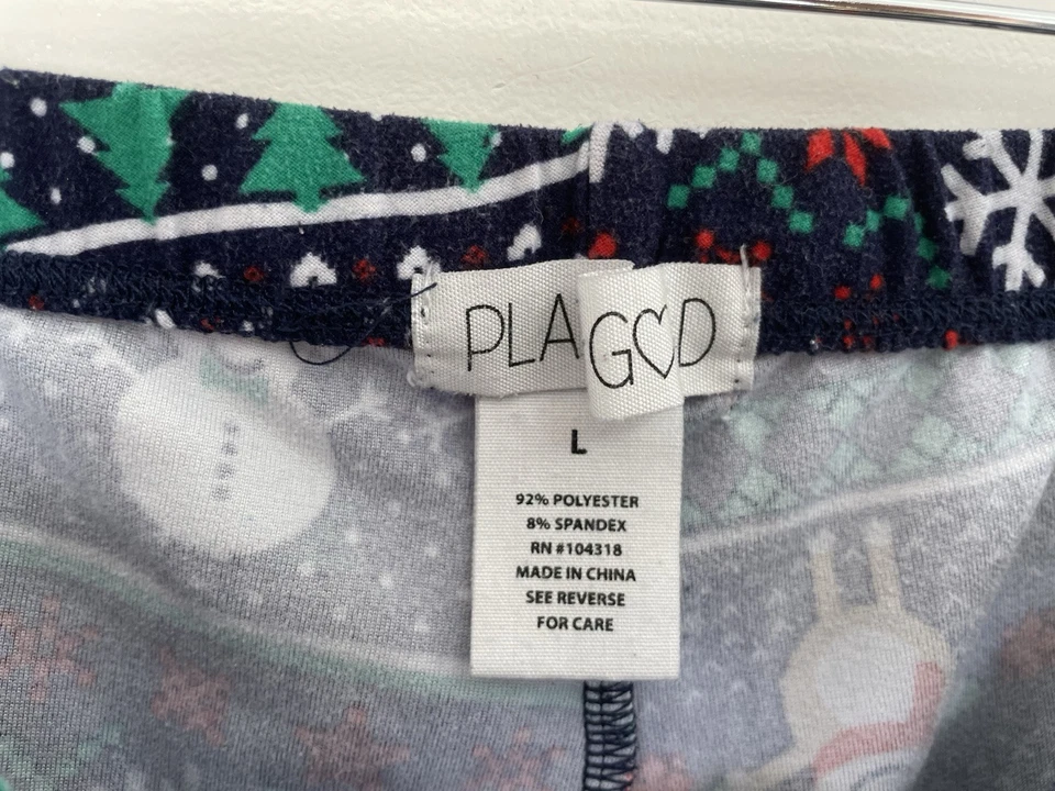 Lindo muñeco de nieve Planet Gold para mujer Fair Isle Navidad Leggings azul marino L Foto 2 de 4