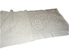 PRETTY Cream FLORAL MEDALLION LACE Valance Curtain 59" X 11 1/2"  Shabby Cottage