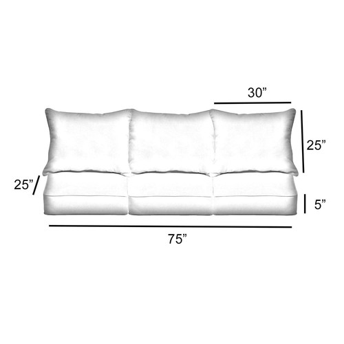 Sorra Home Tan and White Stripe Indoor/Outdoor Deep Seating Pillow and Cushion