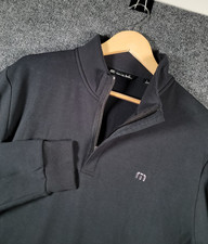 Travis Mathew Sweater Mens Large Black Quarte...