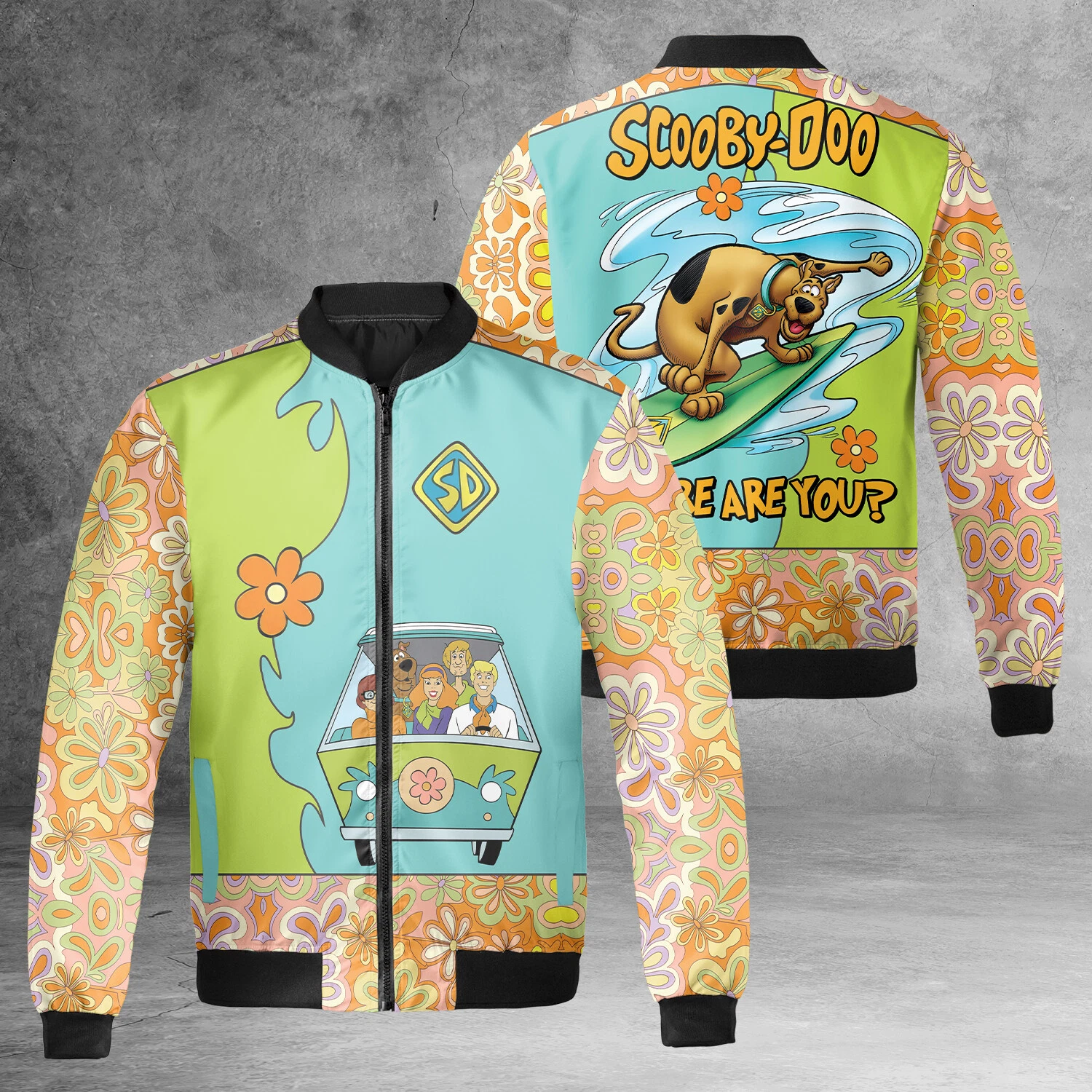 Scooby Doo Where Are You Scooby Doo Surfing Mystery Machine Jacket
