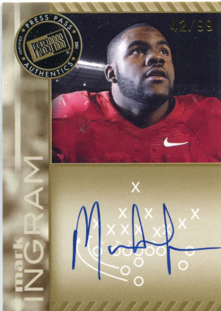 Mark Ingram Autographed Signed Alabama Crimson Tide 2011 Press Pass - - Gold Rookie - /99 