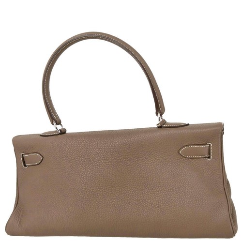 Hermes Etoupe Gray Taurillon Clemence Shoulder Kelly Handbag 171S□M 176431 - Picture 2 of 10