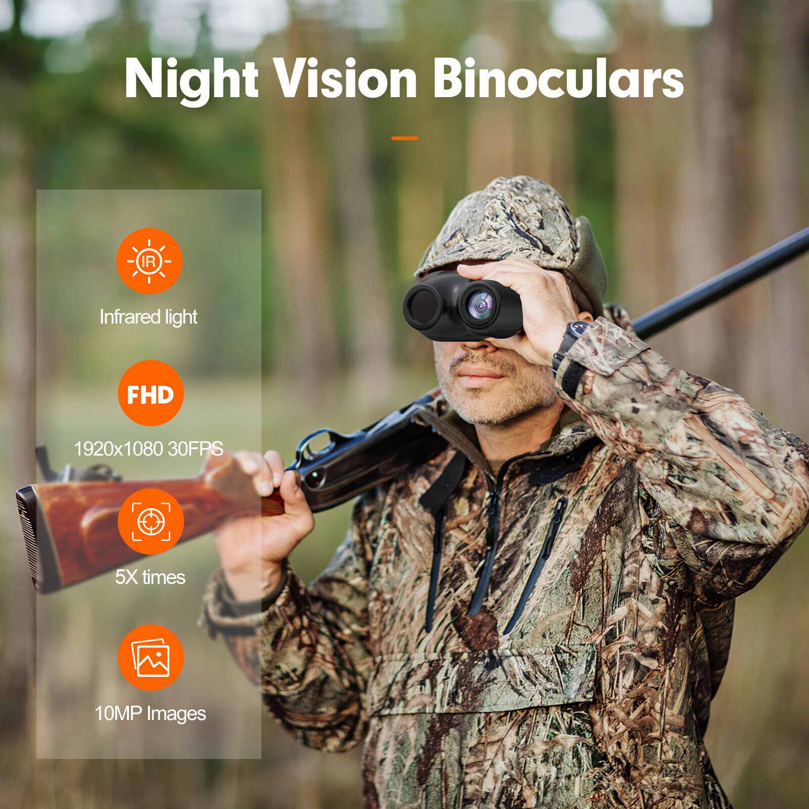 Head Mounted Night Vision Goggles Rechargeable Hand Free Night Vision Binoculars