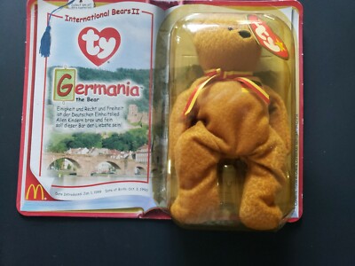 Germania the Bear McDonalds TY International Bears II Teenie Beanie Baby 90  Rare