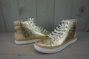 UGG GRADIE GLITTER GOLD HIGH TOP SIDE ZIP GLITTER SNEAKERS US 11 NIB 191142012102 | eBay