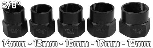 BERGEN-Locking-Wheel-Nut-Removers-15pc-Nut-Bolt-Stud-Extractor-Twist-Socket-Set