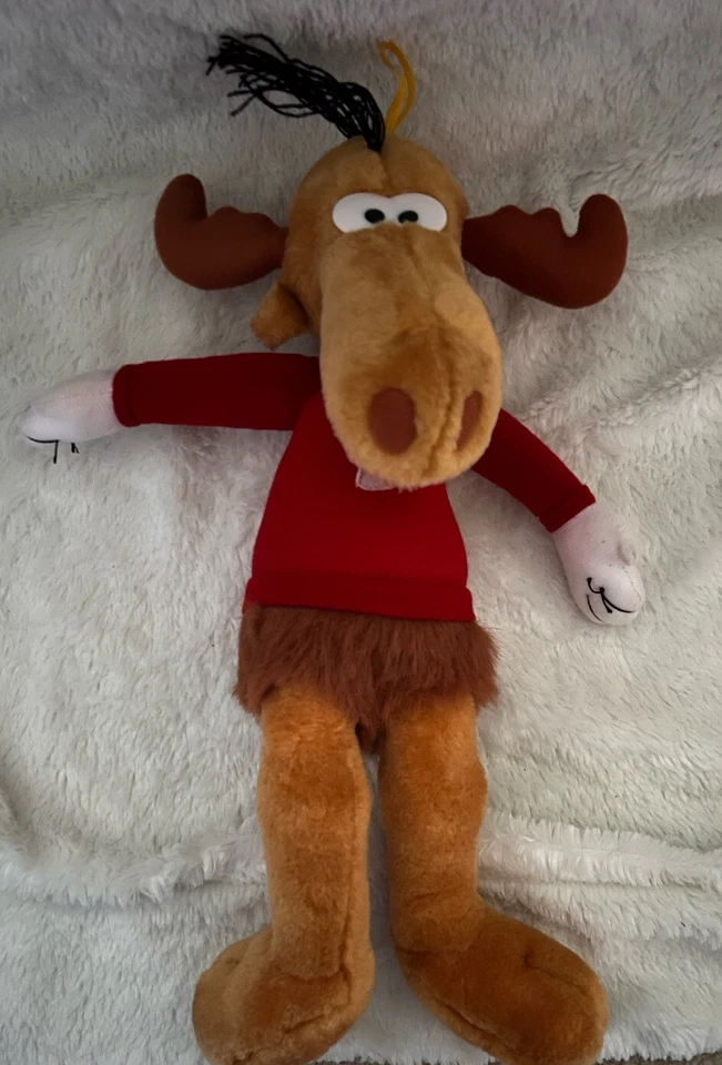 "Juguete de peluche Bullwinkle 1991 vintage coleccionable por Nanco 14"" de alto alce" Foto 2 de 3