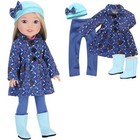 Doll Clothes 14.5" Pants Leggings Top Boots Hat Fit 14.5" AG WELLIE WISHER DOLLS