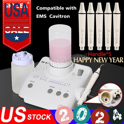 Dental Ultrasonic Scaler 2*Bottles 5*Tips For EMS Woodpecker + 5*H6EMS Handpiece