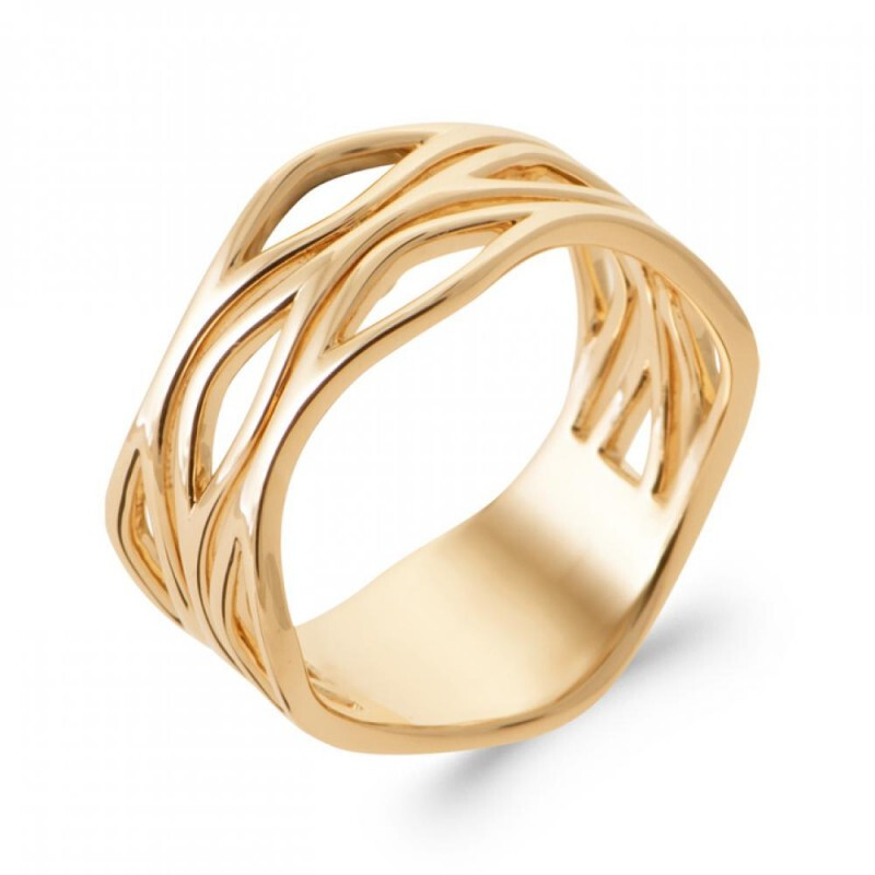 Bague forme géométrique plaqué or 18 carats pour parfaire votre style minimaliste quotidien