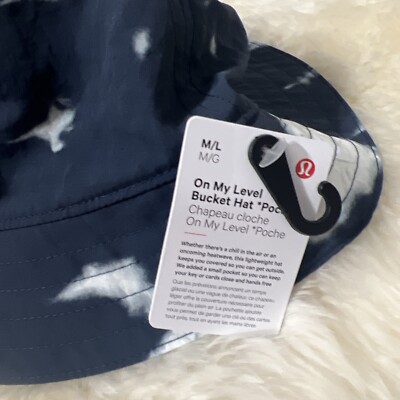 NWT Lululemon Blue Tie-Dye On My Level Bucket Hat Size Medium/Large NWT Lululemon On My Level Bucket Hat w/ Pocket Blue Tie Dye  main image 4