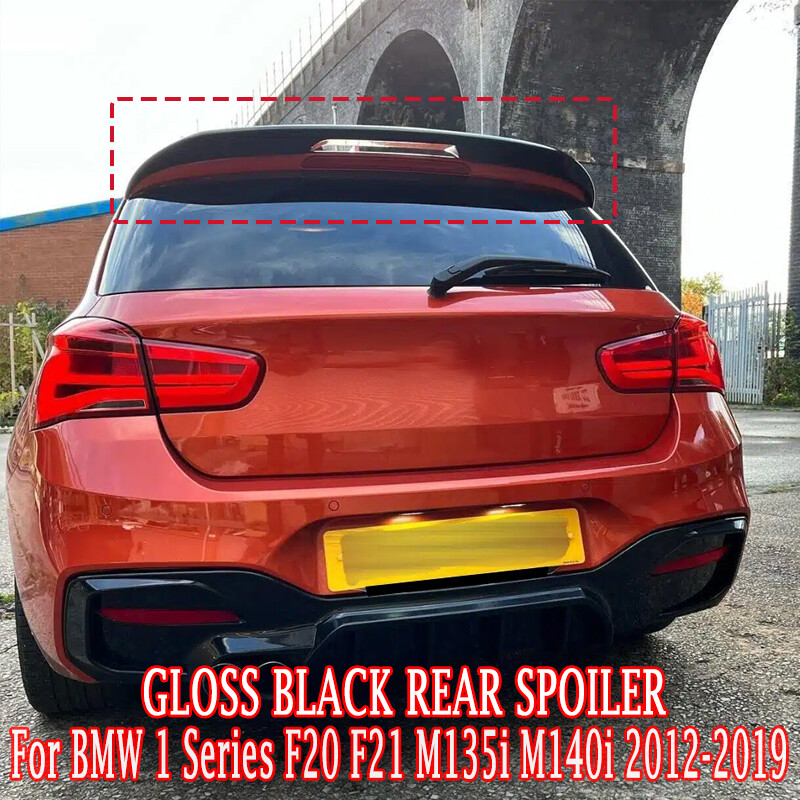 FOR BMW 1 SERIES F20 F21 M135i M140i M SPORT GLOSS BLACK REAR ROOF SPOILER 12-19 5