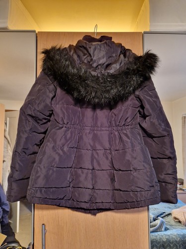 Black Mama Maternity Pregnancy H&M Coat Fur Trim Hood Winter Puffer Thick Warm - Picture 3 of 10