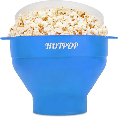 Silicone Collapsible Popcorn Popper - Large Microwave Corn Popper with Handles -