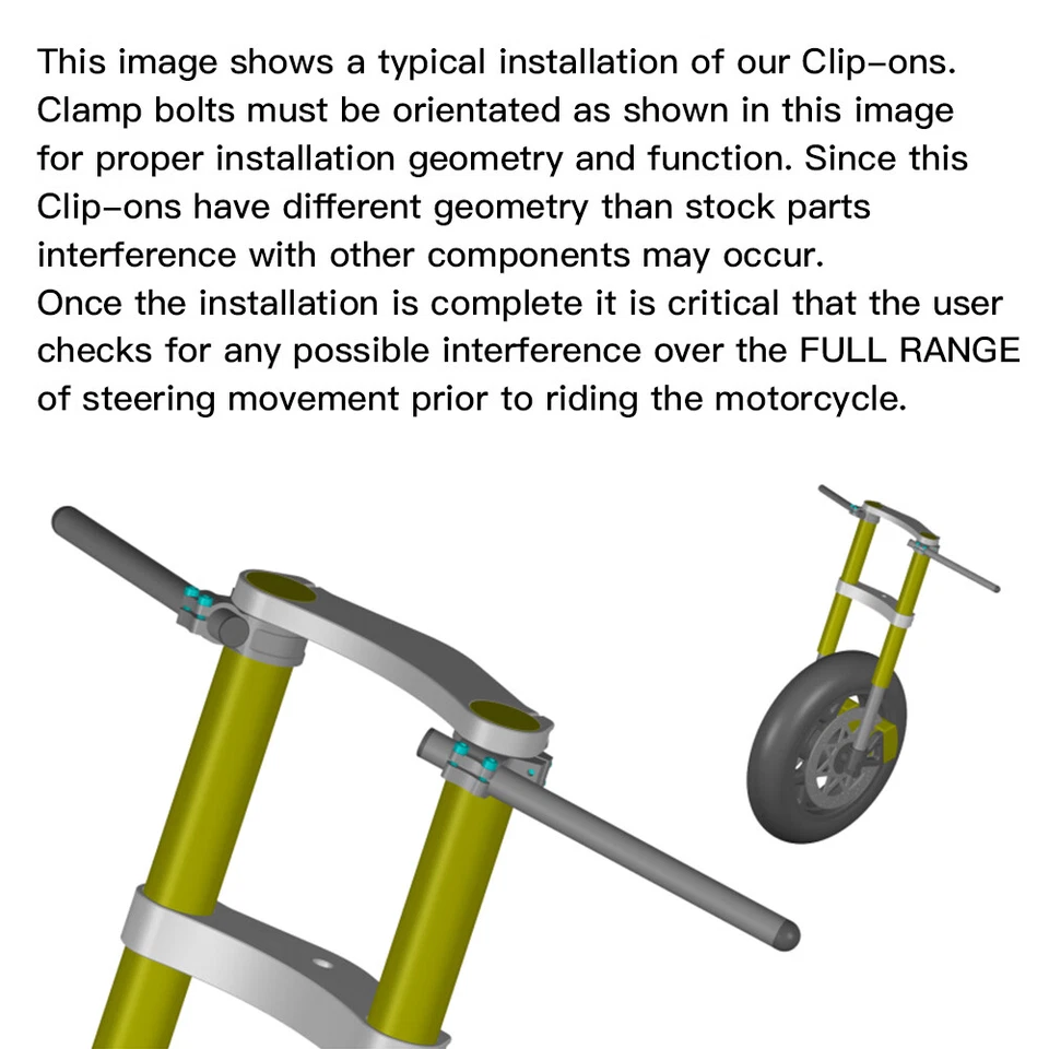 7/8" Removable 50mm Clip-Ons Handlebars for Yamaha YZF750R FZ1 FZ6 YZF R6 R6S R1 Foto 2 de 4