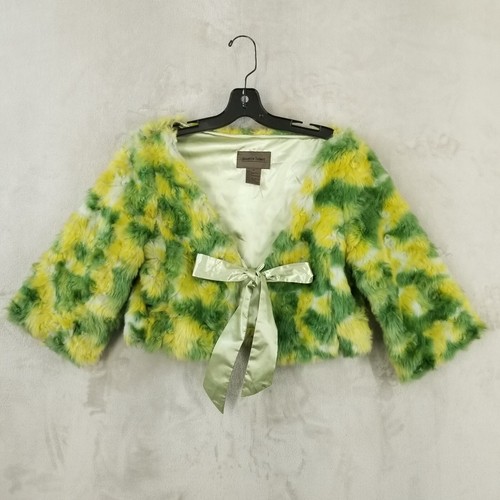 Brandon Thomas Coat Women Medium Faux Fur Plush Lined Mob Wife Bolero Occasion