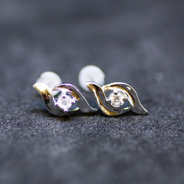 Small Cubic Zirconia Stud Earrings in Solid Sterling