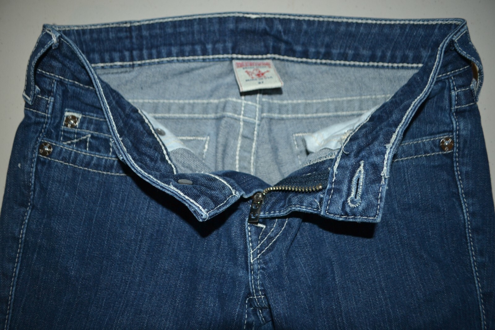 True Religion Women's Stella Skinny Blue Gem No Pocket Flaps Blue Jeans 27x33 thumbnail 8