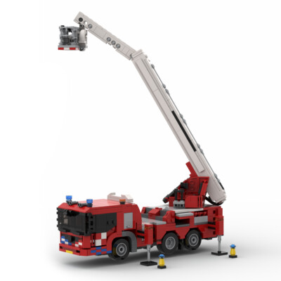 YOUFOY Fire Truck Aerial Platform with Elevator and Cabin 864 Pieces MOC