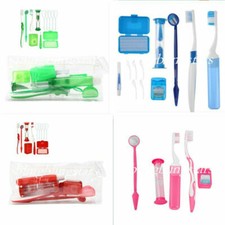 8 Pcs/Set Dental Orthodontic Care Kit Interdental Brush Floss Timer Wax Mirror