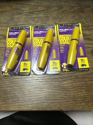3 X Maybelline the Colossal Volumizing Mascara-230 Glam Black Brand New