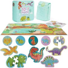 Toddler Jigsaw Puzzle 10 in 1 Dinosaur Educational History for Kids boppi