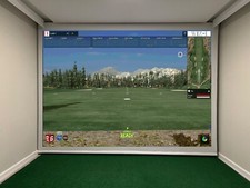 139"W Motorized Retractable 3 layers Golf Impact screen Pro 2 black color sides