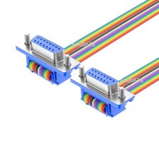 15 Pin D-SUB DB15 Female Male DIDC Socket Flat Ribbon Cable Serial Cable