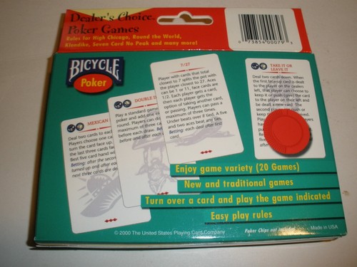 NEW Playing Cards Bicycle Poker Dealer's Choice Games 2000 - Picture 2 of 2