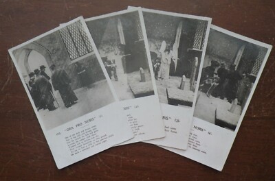RPPC- Lot Of 4,Song Lyrics, '' Ora Pro Nobis'', ''Pray For Us'' Real Photo Postcards