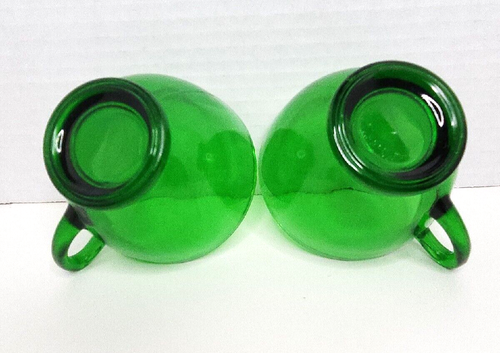 Anchor Hocking Sandwich Forest Green Vintage Tea Cups Set Of 2 - Picture 11 of 20
