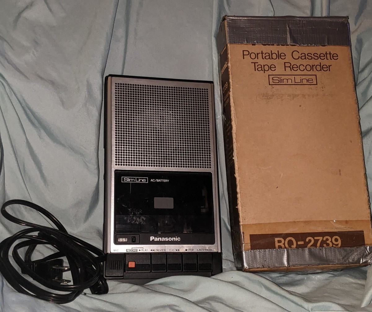 Vintage Panasonic Slim-Line Portable Cassette Tape Recorder Player