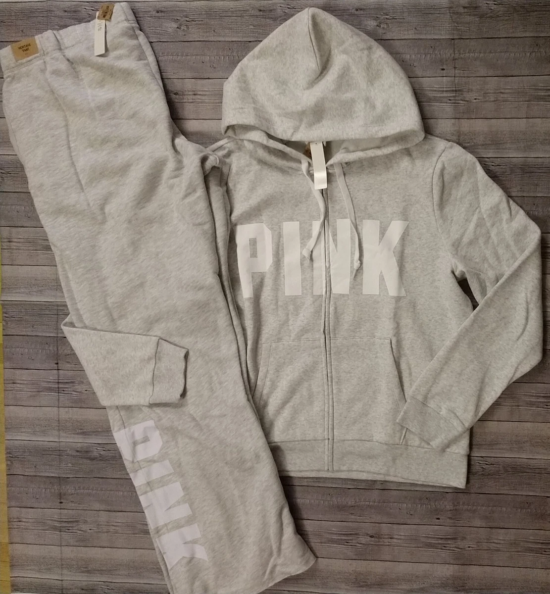 New! VICTORIA SECRET PINK 2 Piece Sweatshirt and Pants Outfit Set X-Large