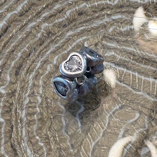 Authentic Pandora Retired 'In My Heart' Clear CZ Spacer Charm