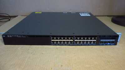 Cisco WS-C3650-24PD-E V01 PoE Switch 24-Port GIGABIT 4x SFP + 2x PWR-C2-640WAC